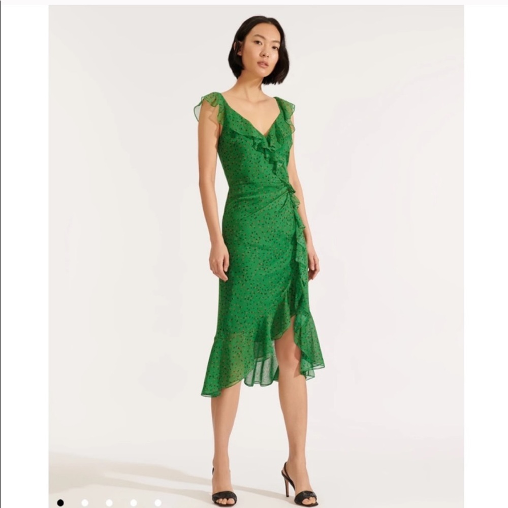 Veronica Beard Ruffle Trim Petal Silk Dress NWT - Picture 1 of 12